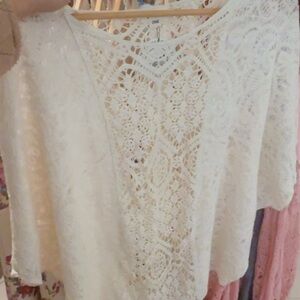 Boho cream Lace Top